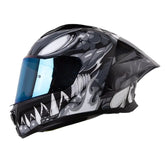 Casco Shaft 596 Tiamat Negro Gris Claro Visor Iridium Azul